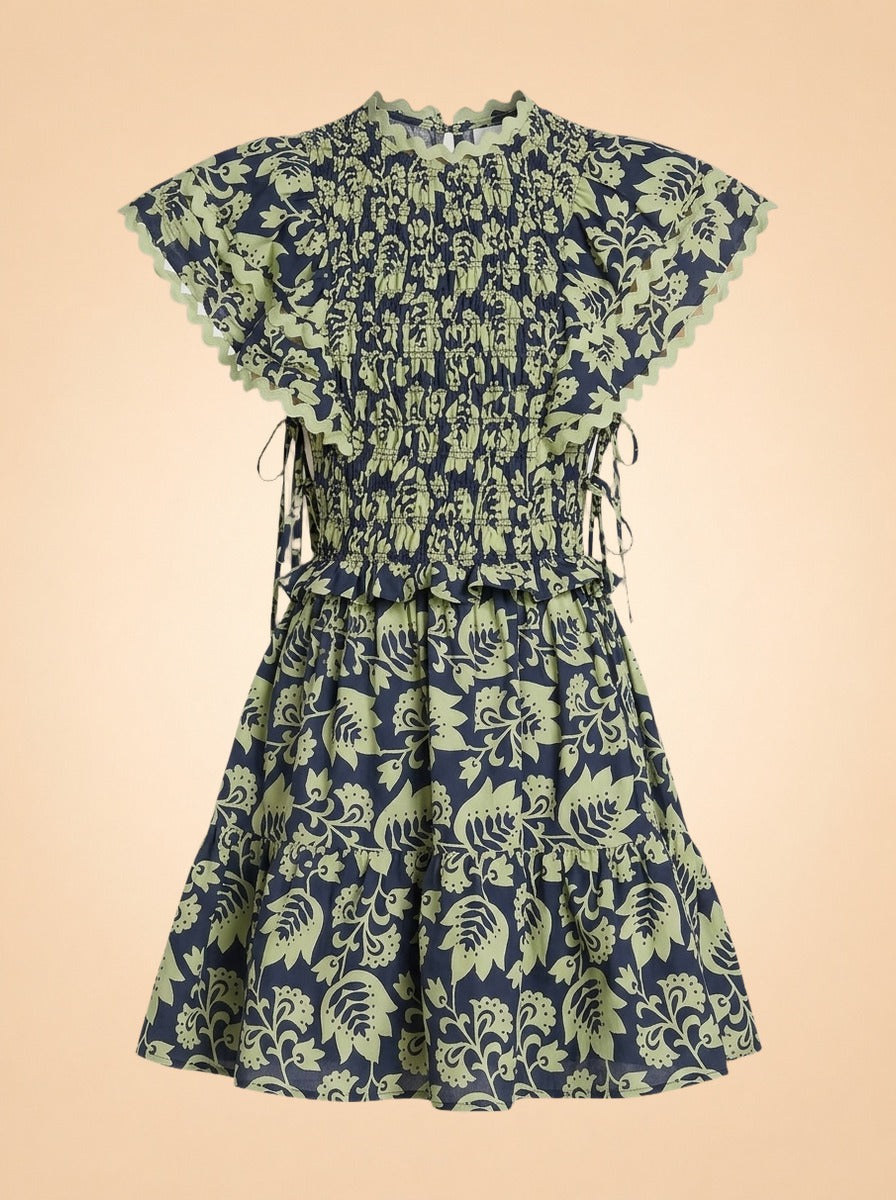 Linda Ruffle-Sleeve Dress ghost_front
