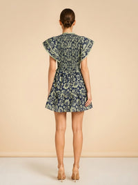 Linda Ruffle-Sleeve Dress model_back