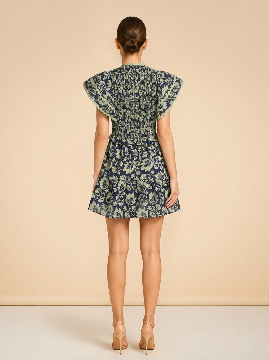 Linda Ruffle-Sleeve Dress model_back
