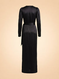 Long Silk Black Dress ghost_back