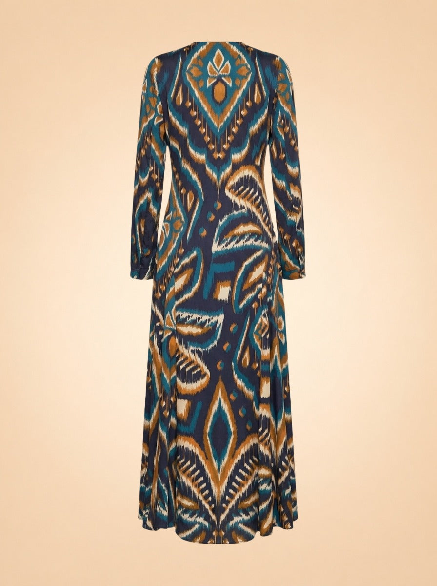 Long Sleeve Satin Maxi