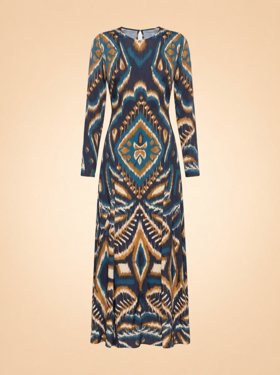 Long Sleeve Satin Maxi