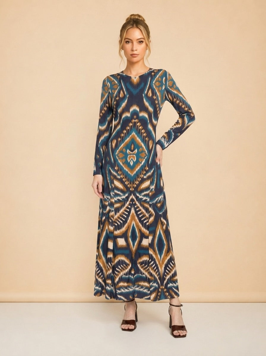 Long Sleeve Satin Maxi