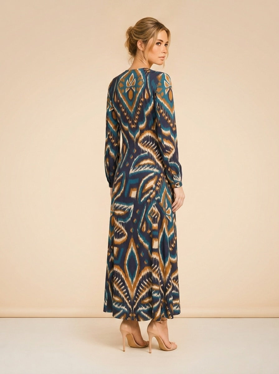 Long Sleeve Satin Maxi
