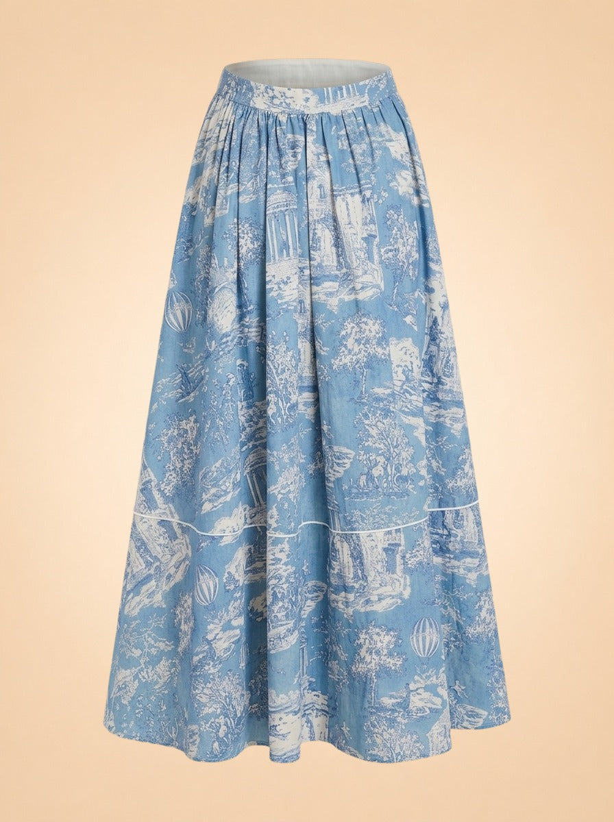 LUCCA SKIRT IN FOREVER TOILE ghost_back