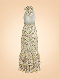 Magnolia Magdalena-Print Linen Maxi Dress