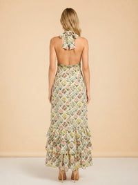 Magnolia Magdalena-Print Linen Maxi Dress