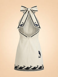 Alémais Marine Mini Dress (cream whale/nautical) — back