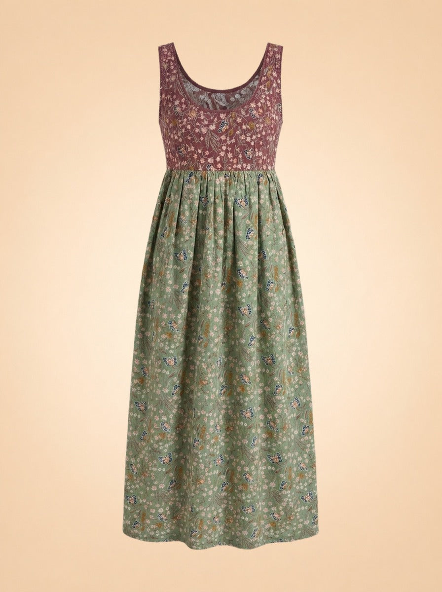 Maroon & green dress ghost_front