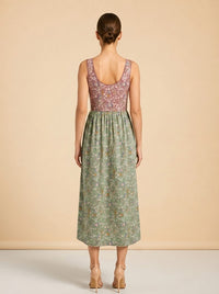 Maroon & green dress model_back