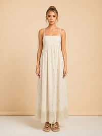 Meadow Beaded Fringe Midi Dress model_front