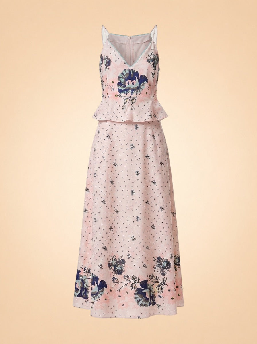 MENA ANKLE DRESS | LIORA PRINT by Cleo Bella — front detail