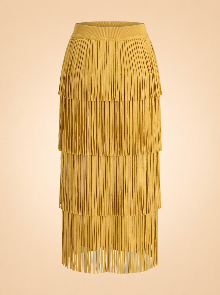Za Za Knit Fringe Skirt