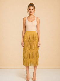 Za Za Knit Fringe Skirt