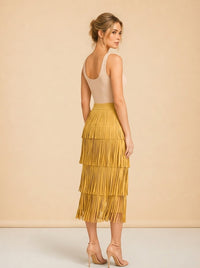 Za Za Knit Fringe Skirt