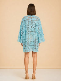 Mod Floral Lace Mini Caftan model_back