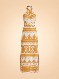 Net Sustain Facundo Manana Soleada Printed Organic Linen Maxi Dress ghost_front