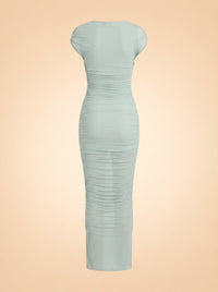 Noel Off Shoulder Mesh Midi Dress ghost_back