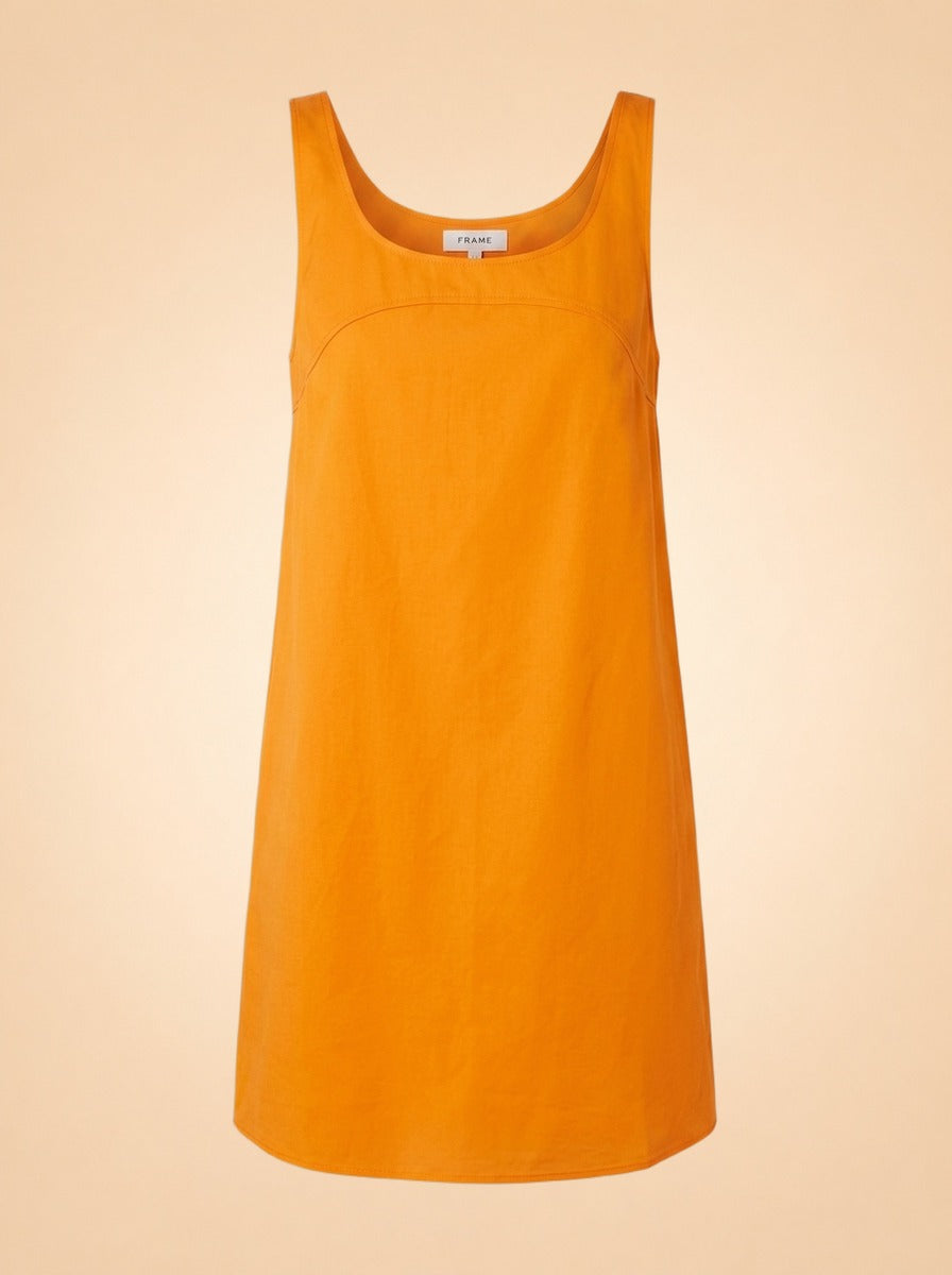 Frame Orange Silk Tank Shift Dress — front