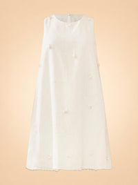 OTM EXCLUSIVE: MATTIE DRESS IN PEARLY WHITE ghost_front