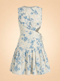 Otoño Bougainvillea Cutout Mini Dress ghost_front