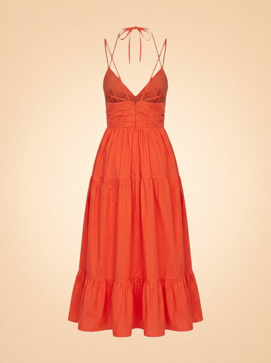 Phoebe Cotton Poplin Midi ghost_back