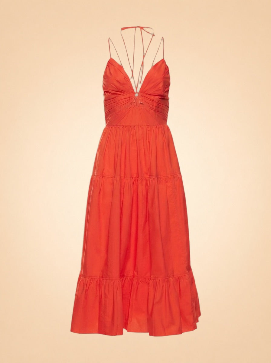 Phoebe Cotton Poplin Midi ghost_front