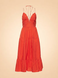 Phoebe Cotton Poplin Midi ghost_front