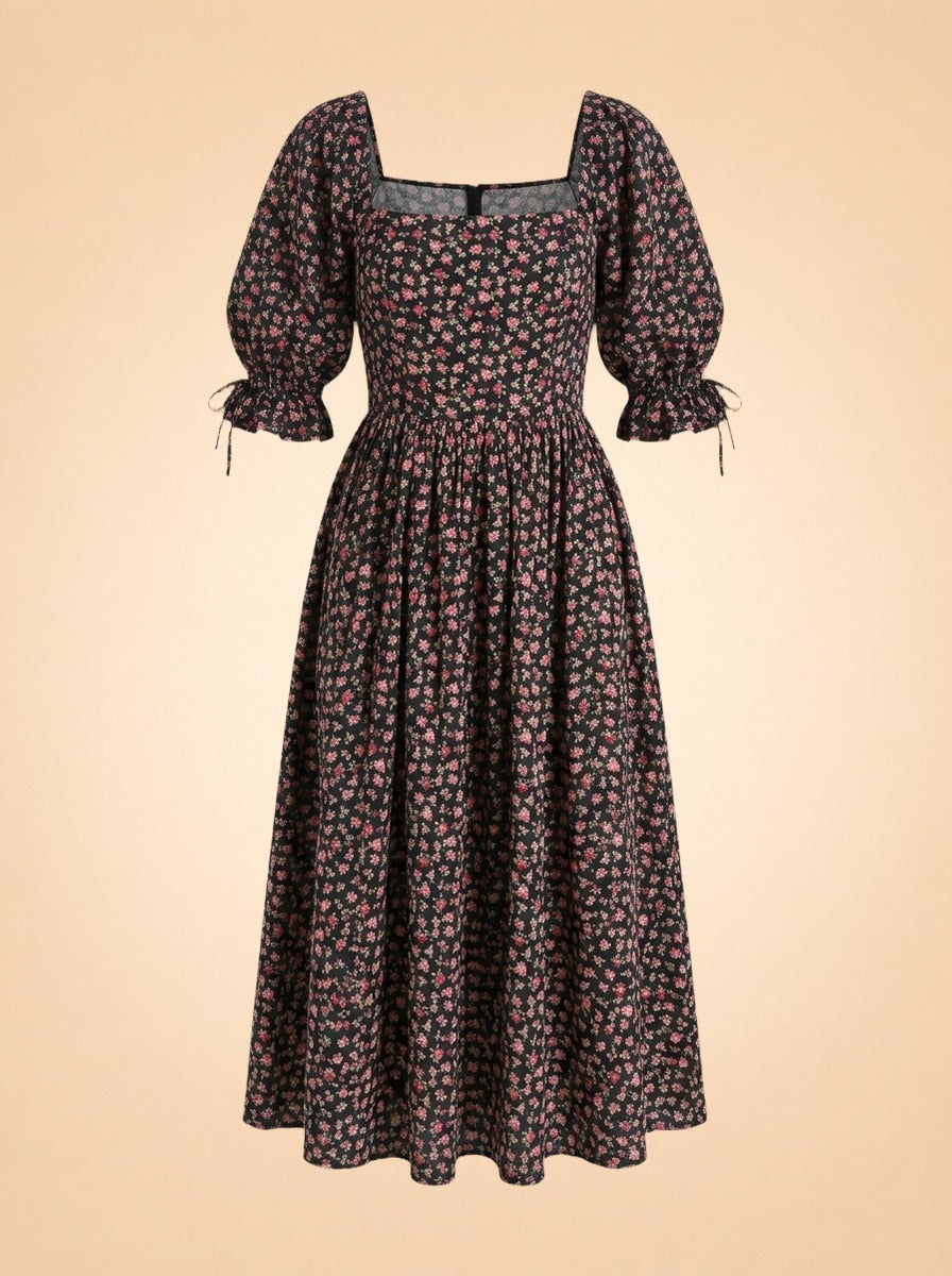 Pink & black floral dress ghost_front