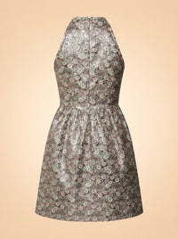 PINK FLORAL JACQUARD MINI DRESS ghost_back