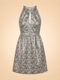 PINK FLORAL JACQUARD MINI DRESS ghost_front
