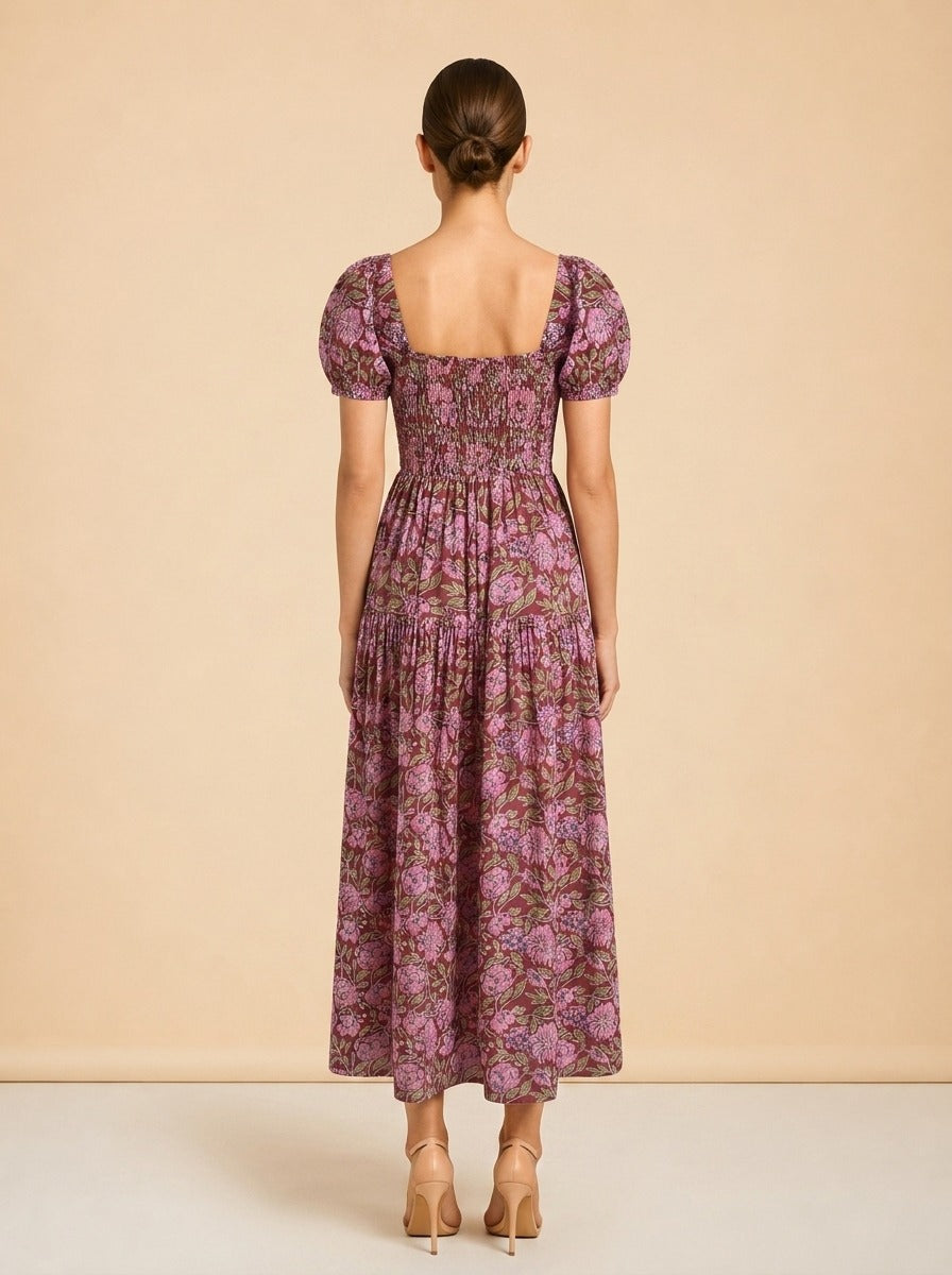 Pink & green dress model_back