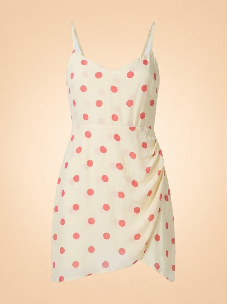 Pink Polka Dot Dress - front (flat)