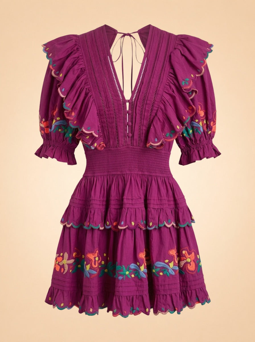 Pink Cotton Mini Dress