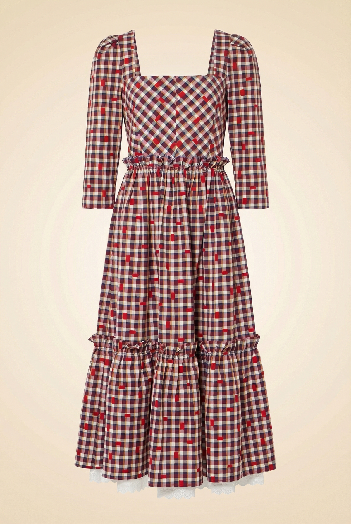 Plaid Print Long Dress