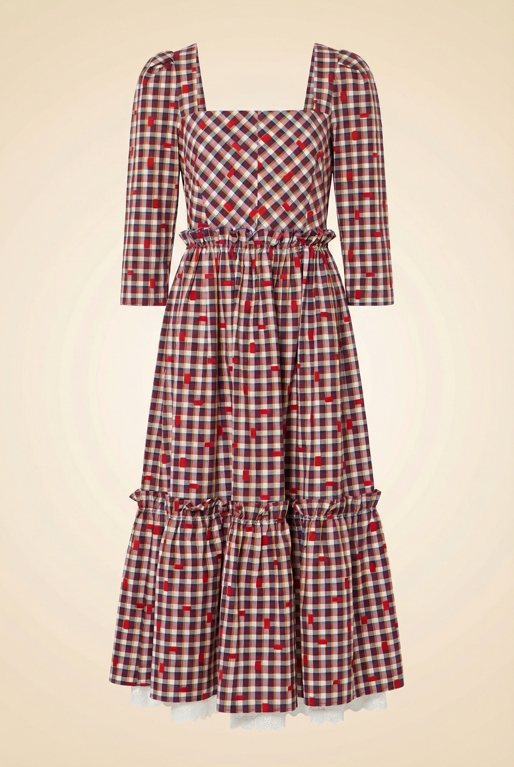 Plaid Print Long Dress