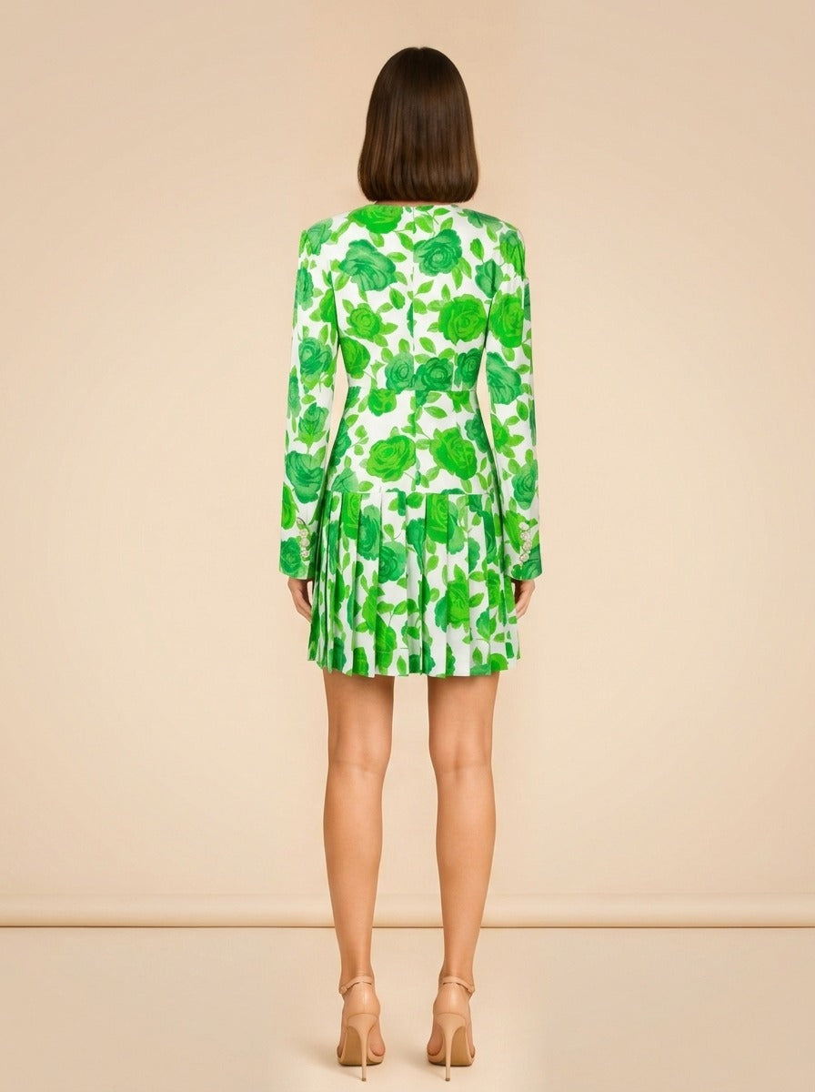 Pleated Floral Print model_back