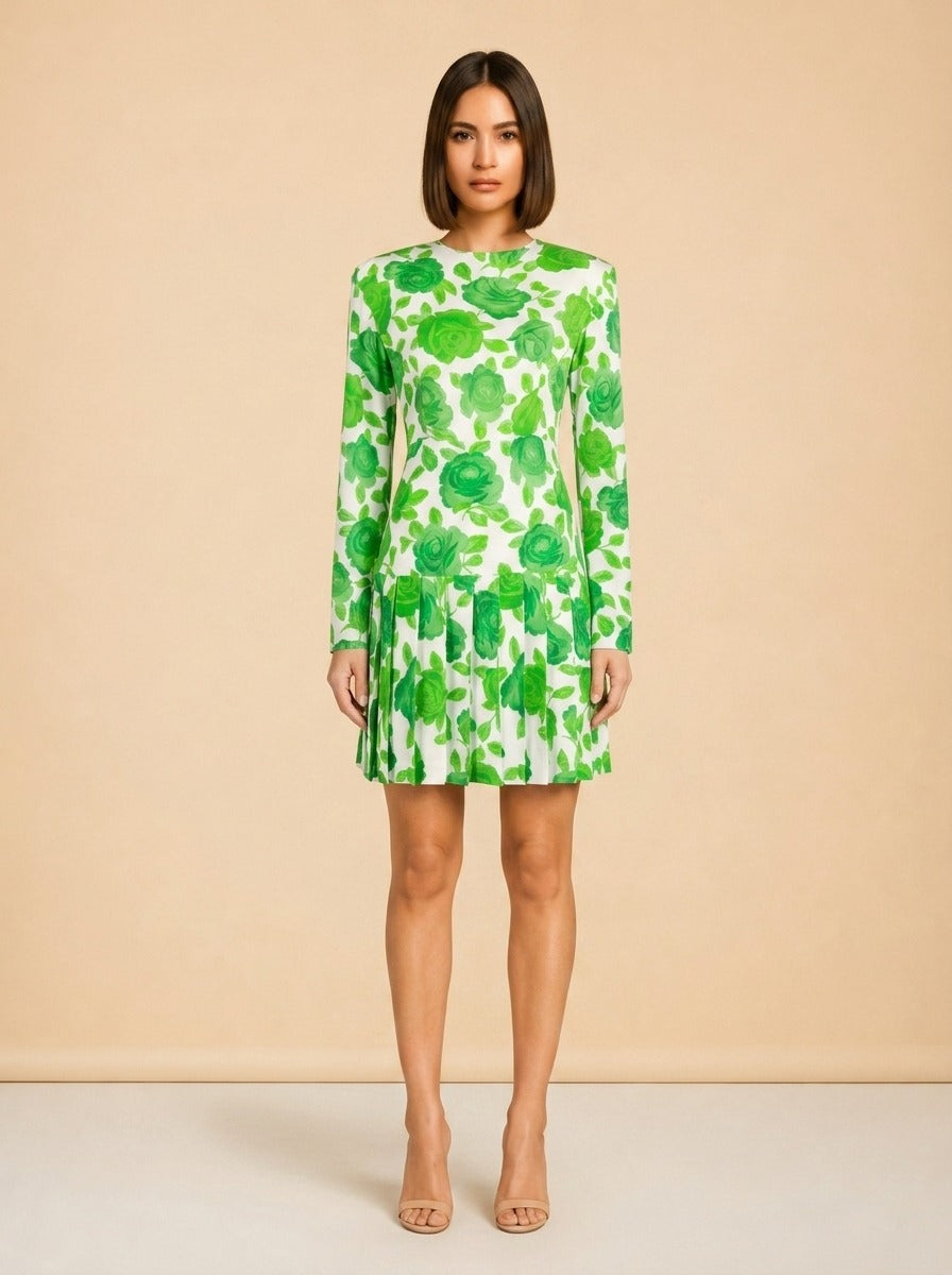 Pleated Floral Print model_front