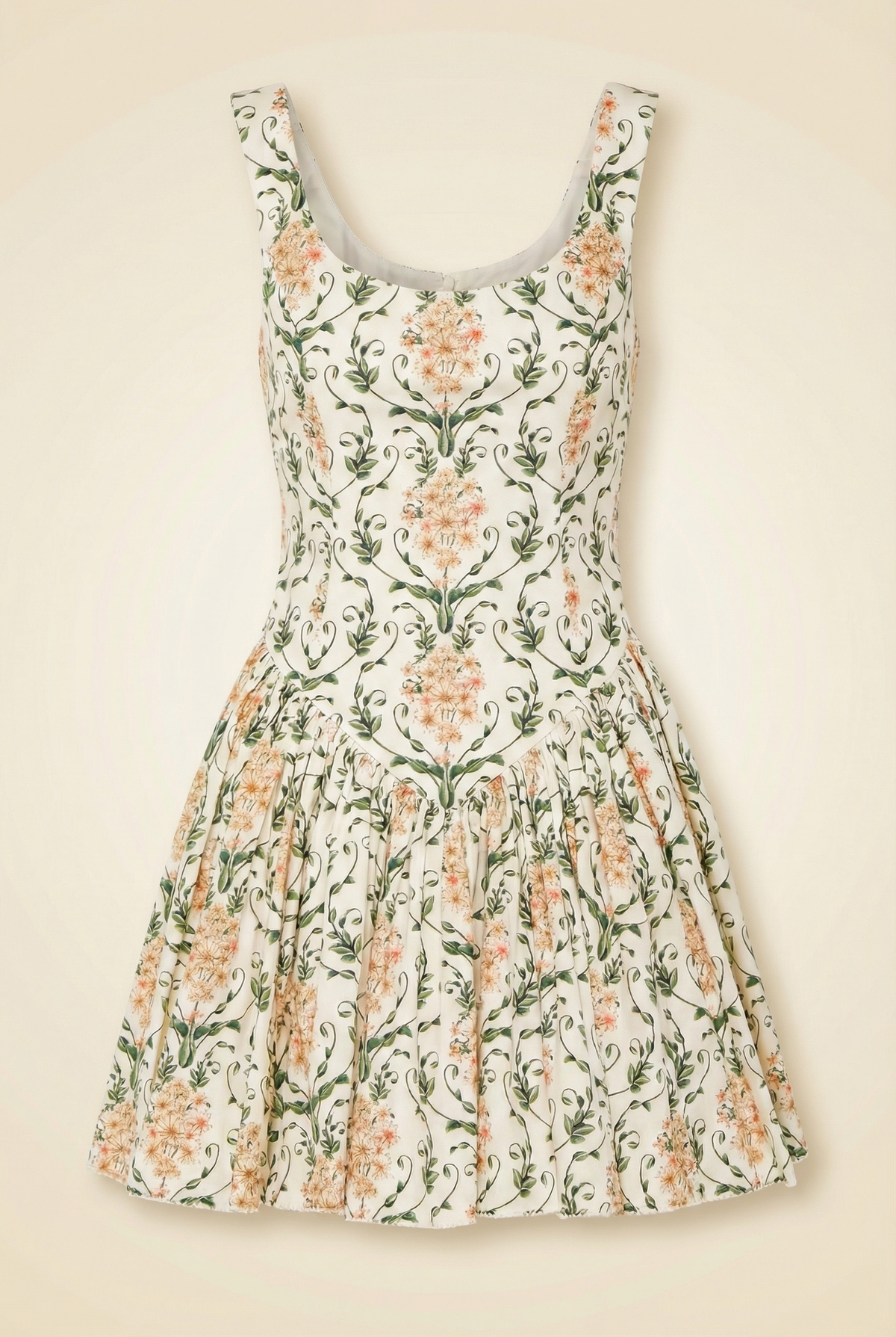 Pluma Floral Corset Cotton Dress In Weiss