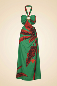 Johanna Ortiz Printed Halterneck Midi Dress