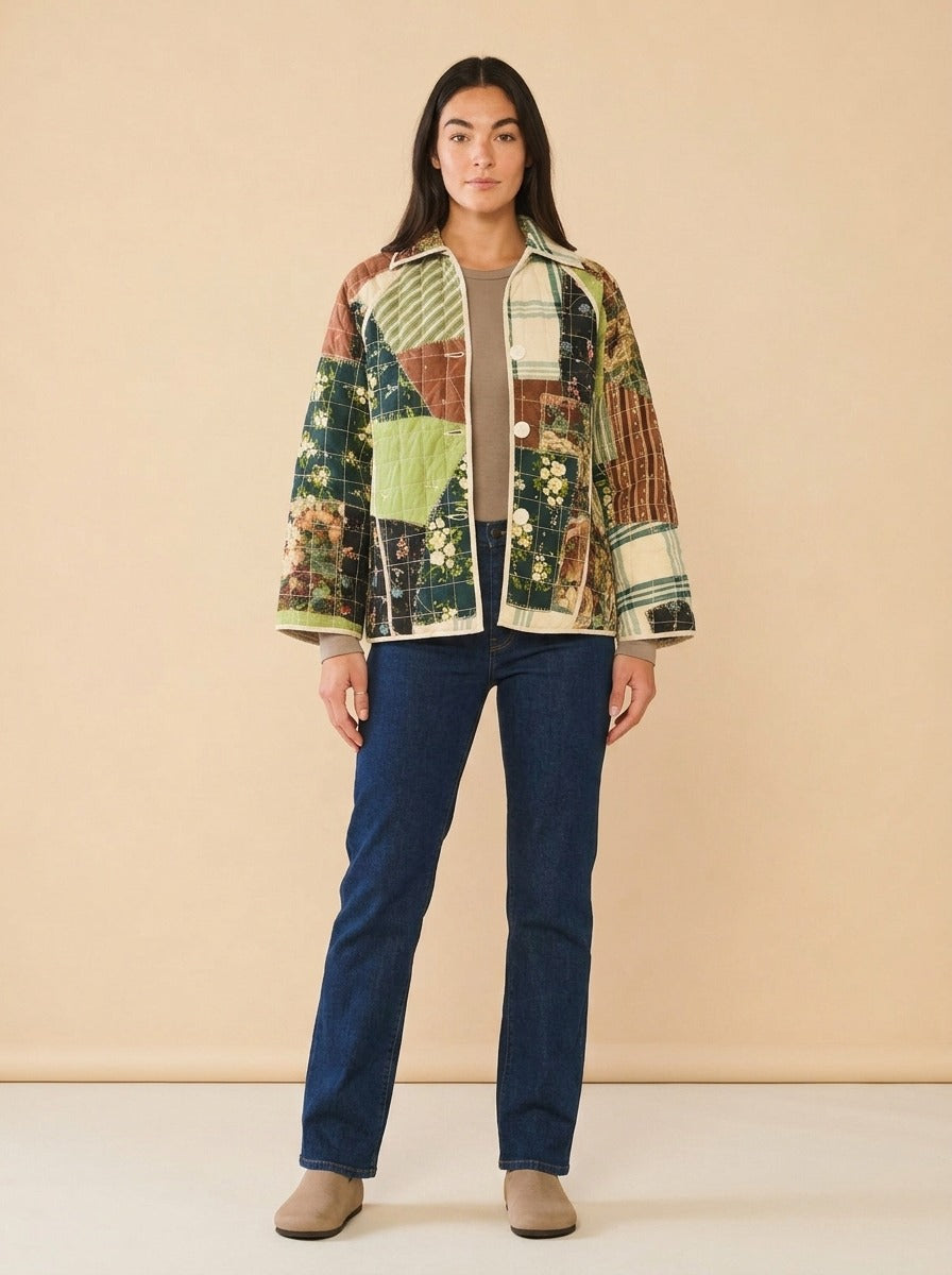 Quilted Jacket model_front