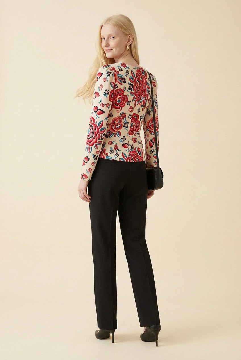 Floral Top in White