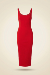 Anthia Seamed Body-Con Midi-Dress