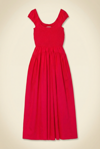 Vivian Smoked Cotton Poplin Midi