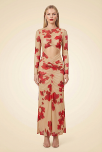 Suzie Floral Long Sleeve Reversible Maxi Dress - model