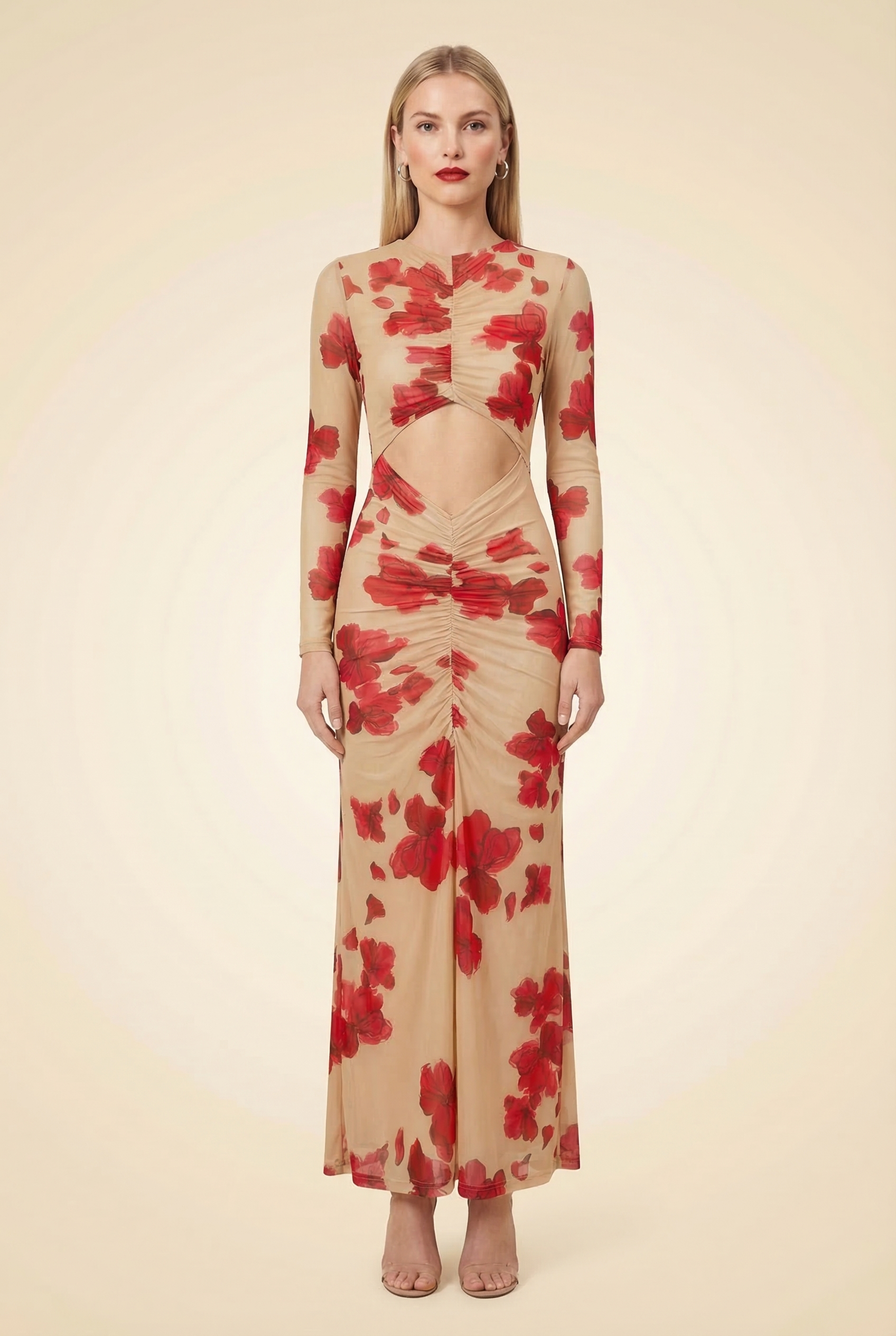 Suzie Floral Long Sleeve Reversible Maxi Dress - model