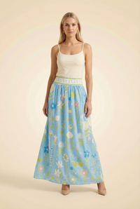 Lillian Skirt in Secret Garden Soft Sky