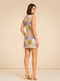 Sabrina Embroidered Shift Dress by Marie Oliver — over the shoulder