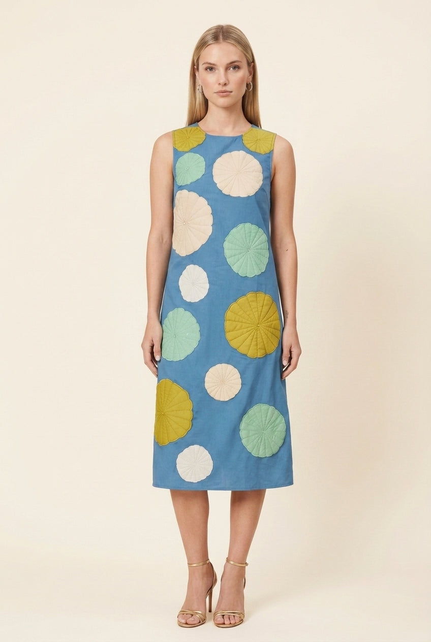 Mosaic Embroidery Waller Dress