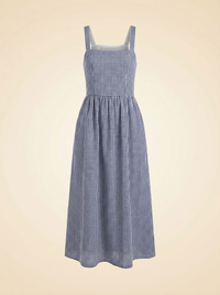 Emerson Fry Navy Gingham Jour Maxi Dress